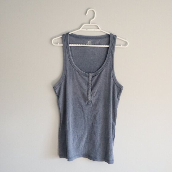 Aerie Women's Blue Sz XXL Ribbed Scoop Neck Stretch Racerback Tank Top - Picture 1 of 9